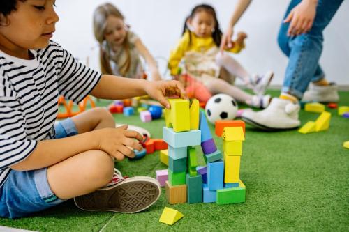 children playing inside