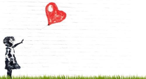 girl with heart balloon banksy_style_horizontal