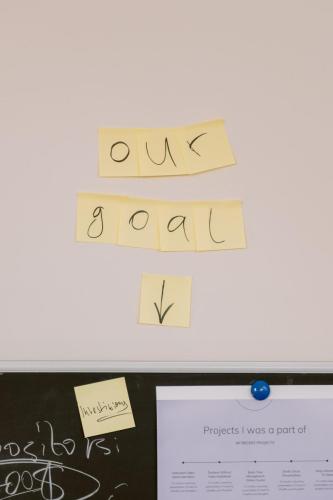 our goal sticky notes